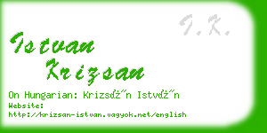 istvan krizsan business card
